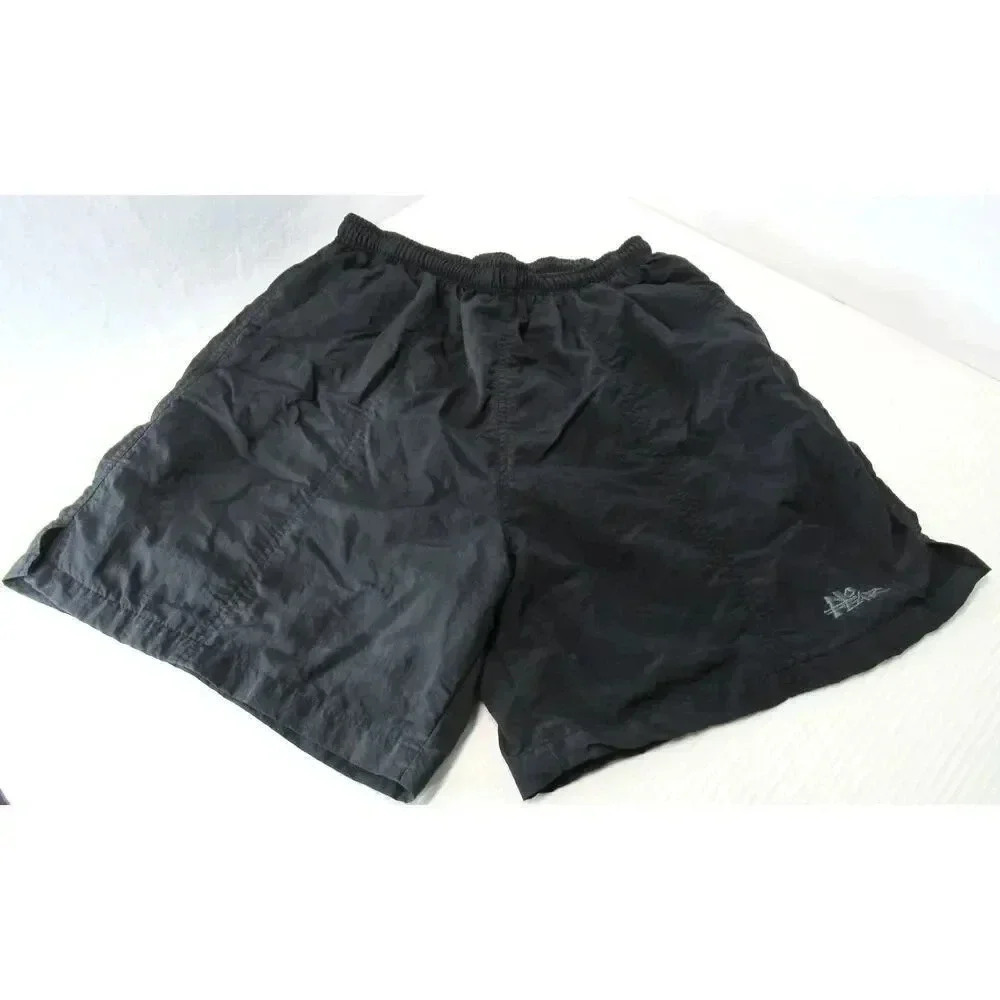 Vintage Y2K No Fear Swim Board Surf Shorts Men's Size Large Black Lined Pocket